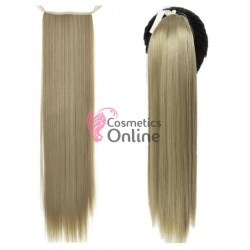 Extensie de par coada dreapta cu snur si pini 72 cm Blond Ash Mixt JL657218TT88